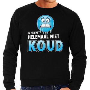 Bellatio Decorations Après-ski sweater - ik heb het helemaal niet koud - zwart - heren feest shirts XXL