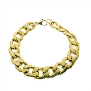 Stalen Goudkleurige Gourmetarmband 21cm
