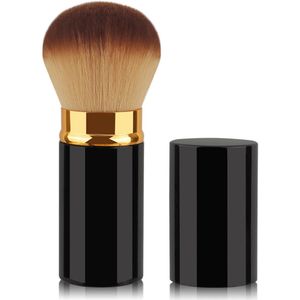 Intrekbare make-upkwast - Make-upkwast voor highlighter, blush, bronzer en poeder - Groot zwart-goudbruin