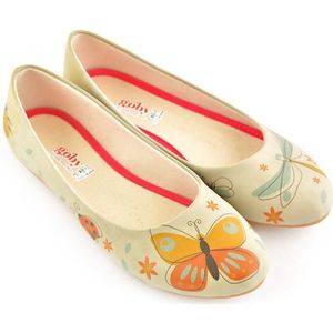 GOBY Vlinder & Libelle Ballerina's – Handgemaakt – Premium Kwaliteit – Maat 40
