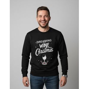 All I Want For Christmas Is Wine | Sweater – Zwart - S