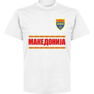 Macedonië Team T-Shirt  -Wit - Kinderen - 92/98