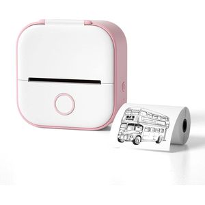 Sticker Printer - Mini Printer - Sticker Printer - labelprinter Stickers/Inktloze Printer Bluetooth/Handheld Printer Draagbare Mini Printer Kleur - Sticker Printer - Roze