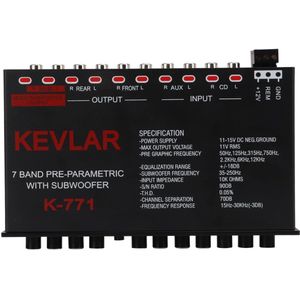 Graphic Equalizer For Car Radio, Graphic Equalizer For Car Radio Universal Low Pass 7-Band Gain Adjustment High Level Input EQ For Stereo System