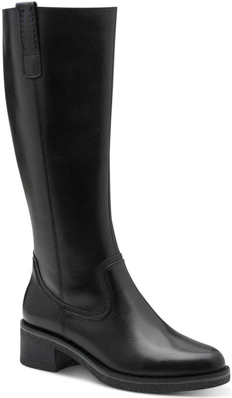 MARCO TOZZI - Kuitlaarzen - Zwart - Blokhak - Ritssluiting - Glad Leer