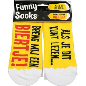 Funny Socks grappige sokken  - Als je dit kunt lezen breng mij een biertje - One-size