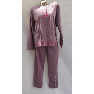 Dames pyjama set met panterprint M 36-38 grijs/roze