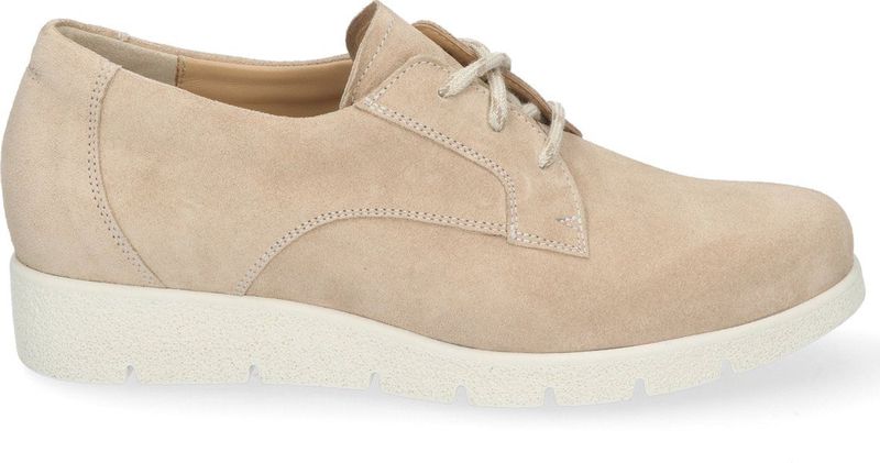 Durea - 6293 Veterschoenen - Beige - Wijdte E