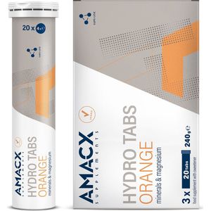 Amacx Hydro Tabs Bruistabletten - Elektrolyten -Elektrolyten Poeder - Orange - 3 pack - 60 tabs