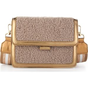 Handtas - teddy tas - compact schoudertas - crossbody tas - dames - teddy - cadeautip - bronze