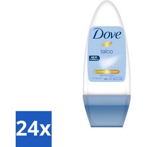 24 x Dove - Deodorant - Roll-on Talco - Subtiele en zachte geur - 50 ml - Dove Deodorant - Roll-on Deodorant - Antitranspirant - Deodorant Talc - Deodorant Voor Gevoelige Huid
