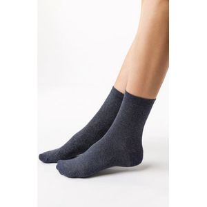 Blauwe glittersokken dames-meisjes–katoen met lurex–2 paar–maat 35-37