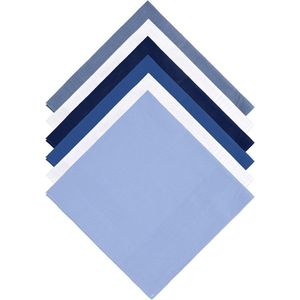 CSGoods - Katoenen zakdoeken set voor heren, 6 stuks, 40 x 40 cm, effen kleuren