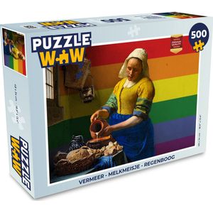 Puzzel Vermeer - Melkmeisje - Regenboog - Legpuzzel - Puzzel 500 stukjes