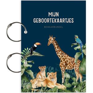 Volpracht Bewaarbundel - Bewaarbundel geboortekaartjes - Jungle - Dieren - Nacht - Kraamcadeau