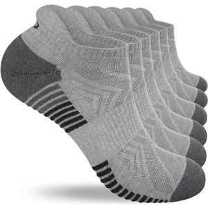 Comfortabele Uniseks Sportsokken - Ademend en Antislip - 6 Paar Korte Hardloopsokken voor Heren en Dames
