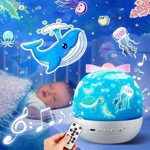 Nachtlampje voor baby's en kinderen, 15 films + 105 modi, 10 slaapliedjes, muziek en licht, oplaadbaar, 360 graden rotatie, sterrenhemelprojector