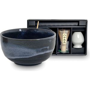 Japanse Matcha thee set Amai - Matcha drinken zoals het hoort - Cadeau tip 2024! - ✓Kom ✓Matcha borstel ✓Matcha houder ✓Matcha Lepel - Ø13 cm | H7 cm