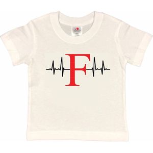 Rotterdam Kinder t-shirt | Feyenoord hartslag | Verjaardagkado | verjaardag kado | grappig | jarig | Rotterdam | Feyenoord | cadeau | Cadeau | Wit/zwart/rood/zwart | Maat 146/152