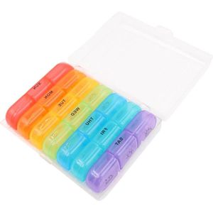 Allecto plus - Wekelijkse Pil Organizer 3 Keer Per Dag - Grote 7 Dagen Pillendoos - Draagbare Pillenkoffer Voor Medicatie, Vitaminen en Supplementen