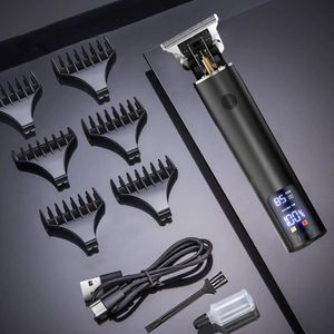 CHIWIN Tondeuse Draadloze - Tondeuse Hoofdhaar - Professionele Tondeuse voor Mannen - 3 Snelheden - 6 Opzetkammen - LED Display - Waterdicht - voor Hoofdhaar & Baard - Vaderdag Cadeau - Zwart