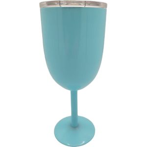 Cocktail glazen - rvs mok - rvs beker - onbreekbare glazen - wijnglas met vliegenkap - longdrink - waterglas op voet - Blauw