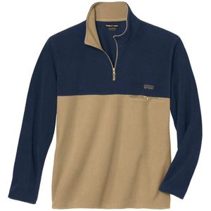 ATLAS FOR MEN - Tweekleurige fleecetrui met rits - Heren - Verkrijgbaar in grote maten - L