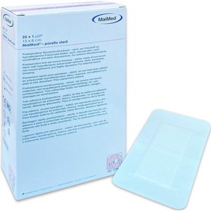 50 STUKS 15X8 CM GROOTE PLEISTERS STERIEL POREFIX EILANDPLEISTERS WONDPLEISTERS KLEEFVERBAND 15 CM. X 8 CM., LATEXVRIJ