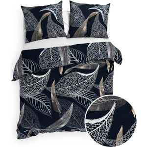 Heckett & Lane Flanel Dekbedovertrek Liba (Oil Black) - 200x200/220 cm