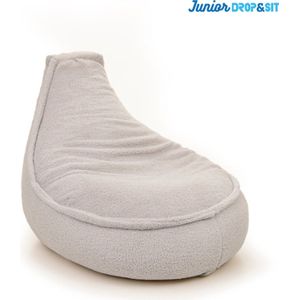 Drop & Sit Zitzak Kind Teddy - Zitzak Stoel Junior 75 x 55 cm - Beanbag Beige - Zitzak met Vulling voor Binnen