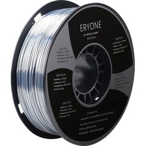 Eryone Silk PLA Filament 1.75mm 1kg Voor 3D Printer en 3D Pen Zilver