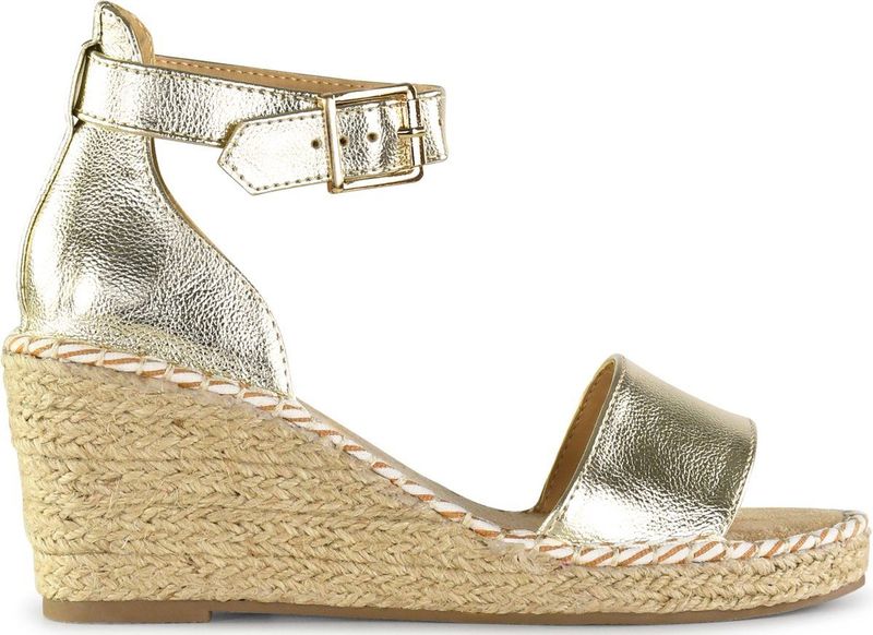 POSH by Poelman - DADU - Sandalen - Goud - Espadrille Zool - 7 cm Hoogte