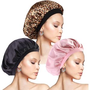EGoods - Set van 3 satijnen nachtmutsen voor bescherming van je haar 's nachts