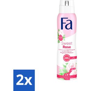 2 x Fa Deodorant Spray Peony Sorbet 150 ml - Deodorant Spray - Fa Deodorant - Pioenrozen Geur - Frambozen Geur - 48 Uur Bescherming