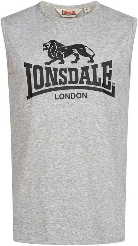 LONSDALE - Clopton - T-shirt - Grijs Gemêleerd/Zwart