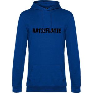 Hoodie met opdruk “Hatseflatse” - Blauwe hoodie met zwarte opdruk – Trui met Hatseflats - Goede pasvorm, fijn draag comfort