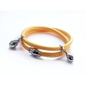 NIEUW - Jolla - dames wikkelarmband - zilver - touw - bedels -  Charm Rope - Honey