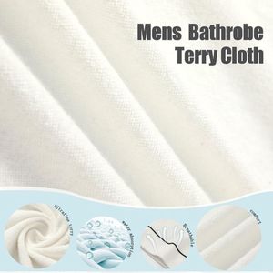 Badjas voor heren, badstof, 100% katoen, sauna, zachte lange badjas voor heren