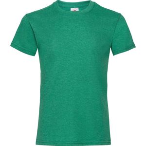 Fruit Of The Loom Meisjes Kinder Valuegewicht T-shirt  Korte Mouwen (2 stuks) (Retro Heather Groen)