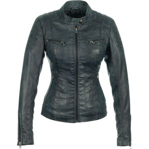 Versano Miami Leren Dames Bikerjack Dames Jas M - Blauw