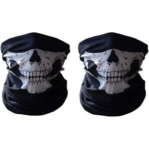 2-delige multifunctionele motormasker, zwart naadloos schedelmasker, motormasker, geschikt voor sporthelm en fietsmasker