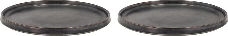 Villa Collection - Fjord - Bord - Zwart - Aardewerk - 2 Delig