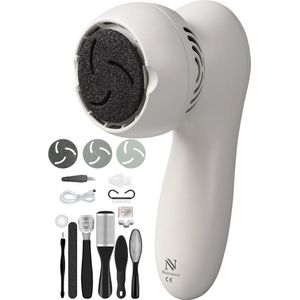 Nuvance Elektrische Eeltverwijderaar - Incl. 3 Schijven - Eeltverwijderaars - 10 Delige Pedicureset - Voetvijl - Usb Oplaadbaar - Wit