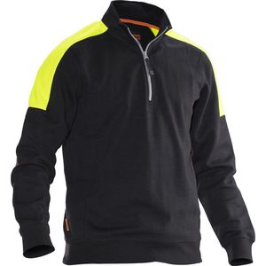Jobman 5401 Halfzip Sweatshirt 65540120 - Zwart/HV Geel - S