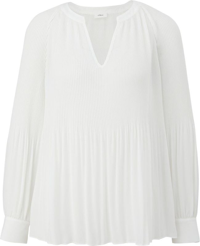 s.Oliver BLACK LABEL - Damesblouse - Ivoor - Lange Mouwen - Regular Fit