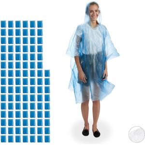 100x regenponcho - poncho - met capuchon - regenkleding - cape