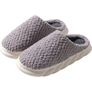 Vivva - Warme Winterpantoffels - Gevoerde Pantoffels Met Dikke Zool - Antislip Huispantoffels - Grijs 36/37 - COZYSTEPS