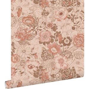 ESTAhome behang vintage bloemen terracotta roze - 53 cm x 10.05 m - 139766