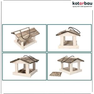 Vogelhuisje, vogelvoederhuis om op te hangen, wit + 0,5 kg voer gratis