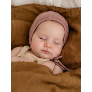 Wollen Strikmuts Baby Gebreid - Merinowol - Haze 62/68